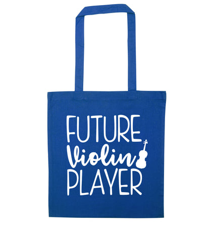 Future Violin Player blue tote bag