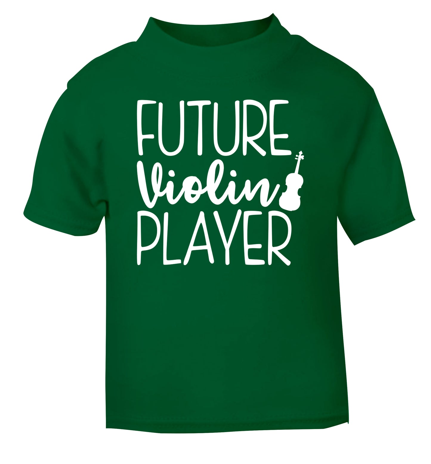 Future Violin Player green Baby Toddler Tshirt 2 Years