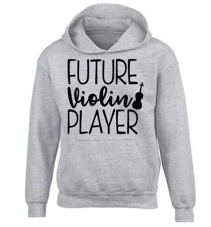 Future Violin Player children's grey hoodie 12-13 Years