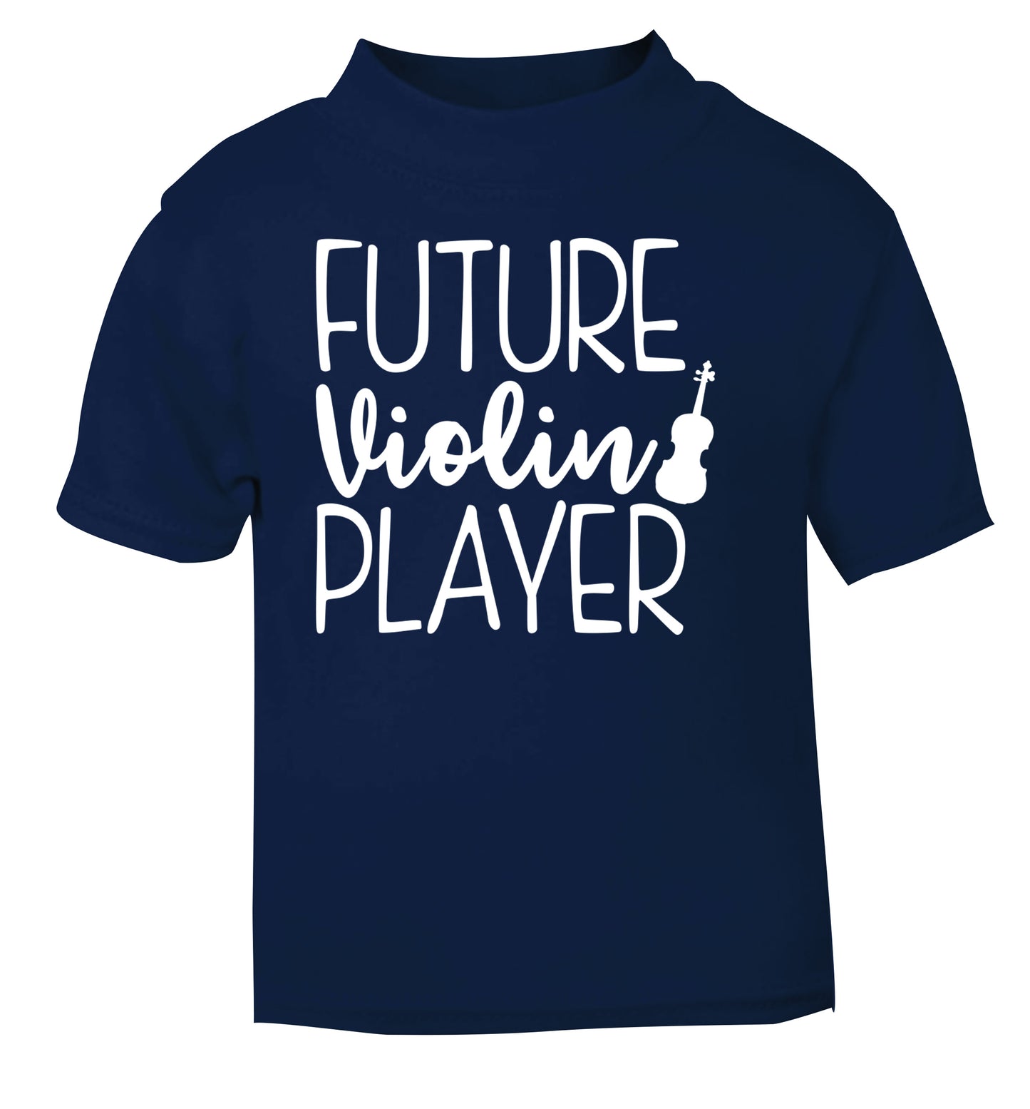 Future Violin Player navy Baby Toddler Tshirt 2 Years