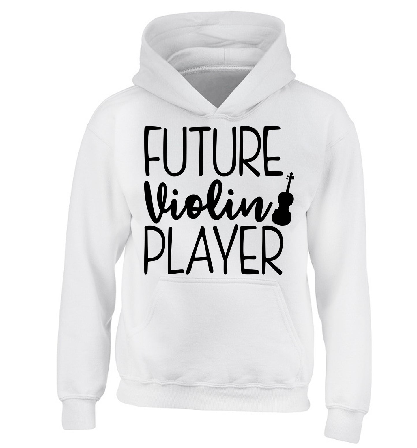 Future Violin Player children's white hoodie 12-13 Years
