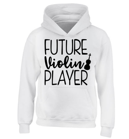 Future Violin Player children's white hoodie 12-13 Years
