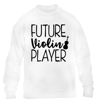 Future Violin Player children's white sweater 12-13 Years