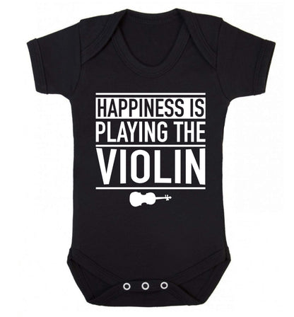 Happiness is playing the violin Baby Vest black 18-24 months