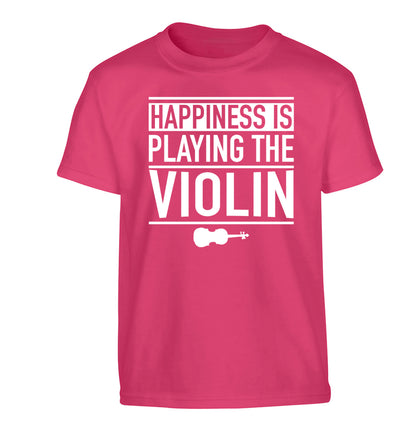 Happiness is playing the violin Children's pink Tshirt 12-13 Years