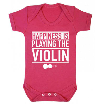 Happiness is playing the violin Baby Vest dark pink 18-24 months
