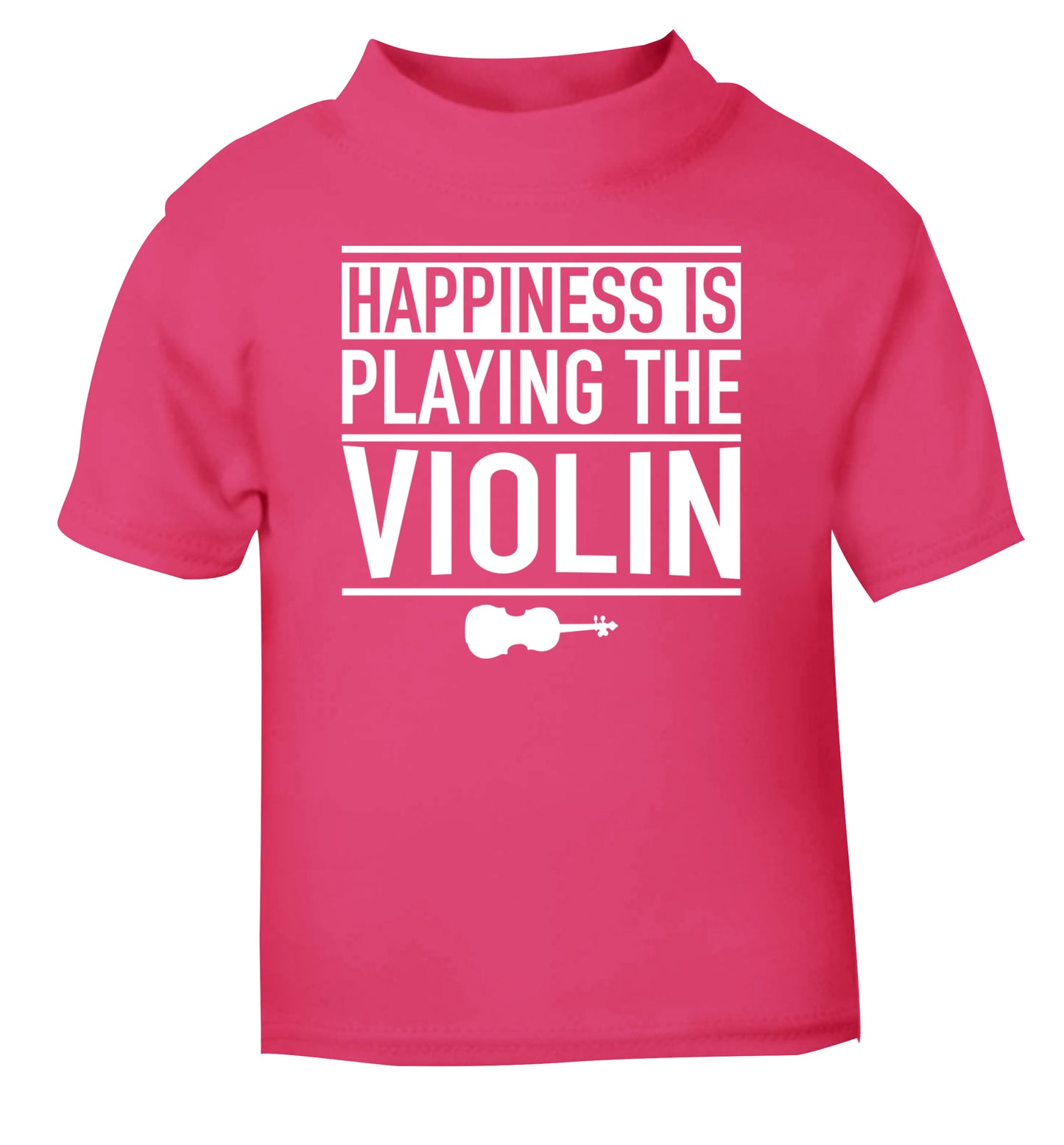 Happiness is playing the violin pink Baby Toddler Tshirt 2 Years