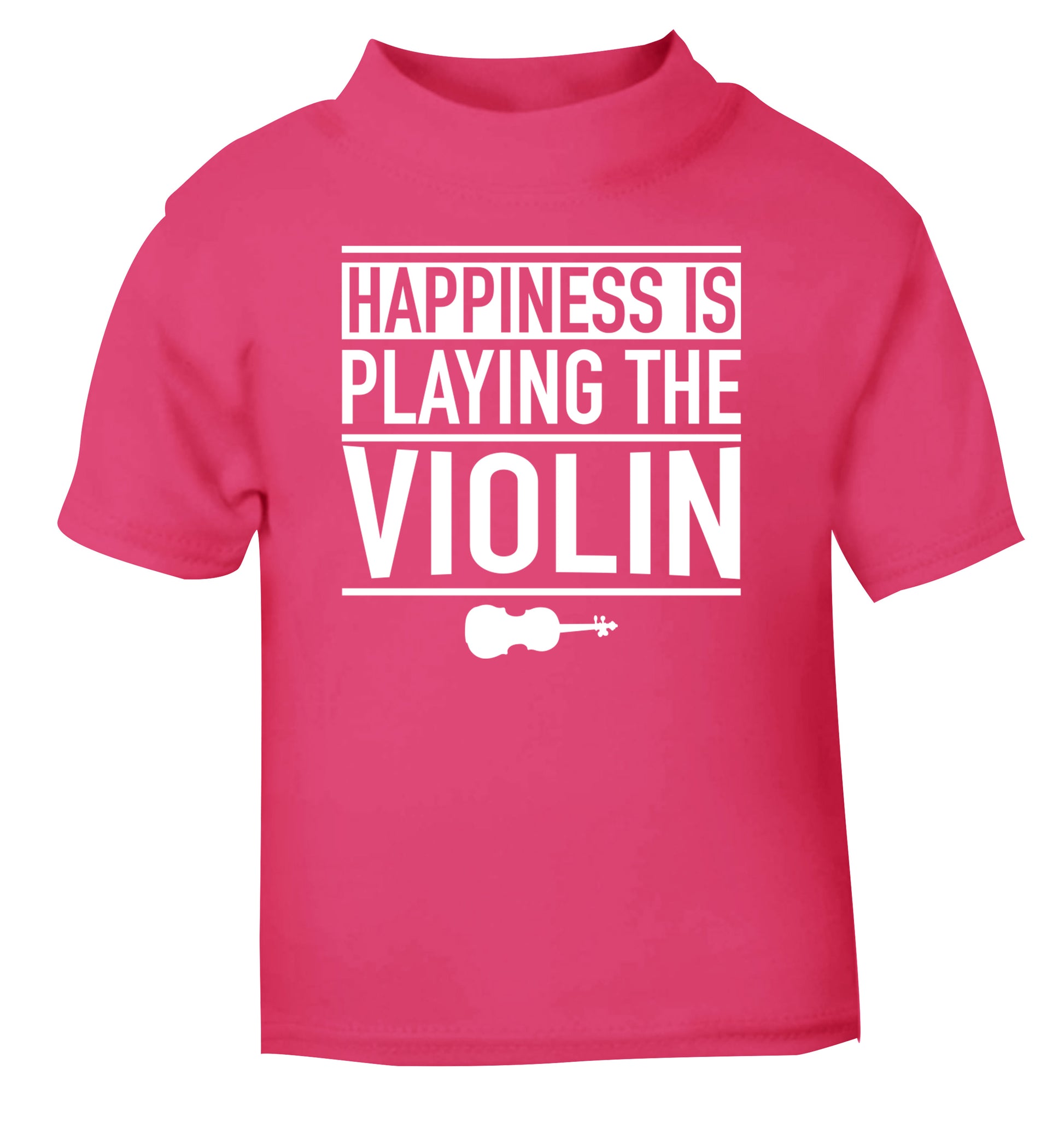 Happiness is playing the violin pink Baby Toddler Tshirt 2 Years