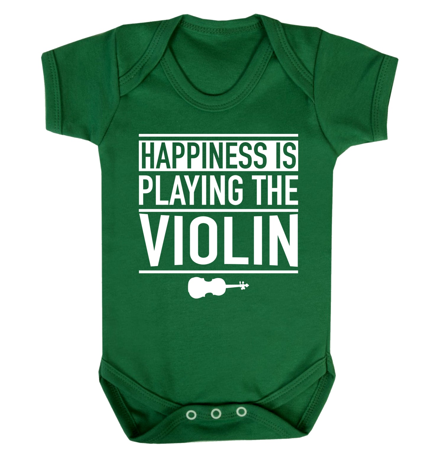 Happiness is playing the violin Baby Vest green 18-24 months