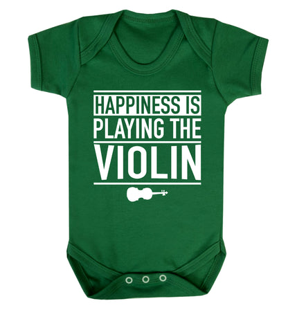 Happiness is playing the violin Baby Vest green 18-24 months