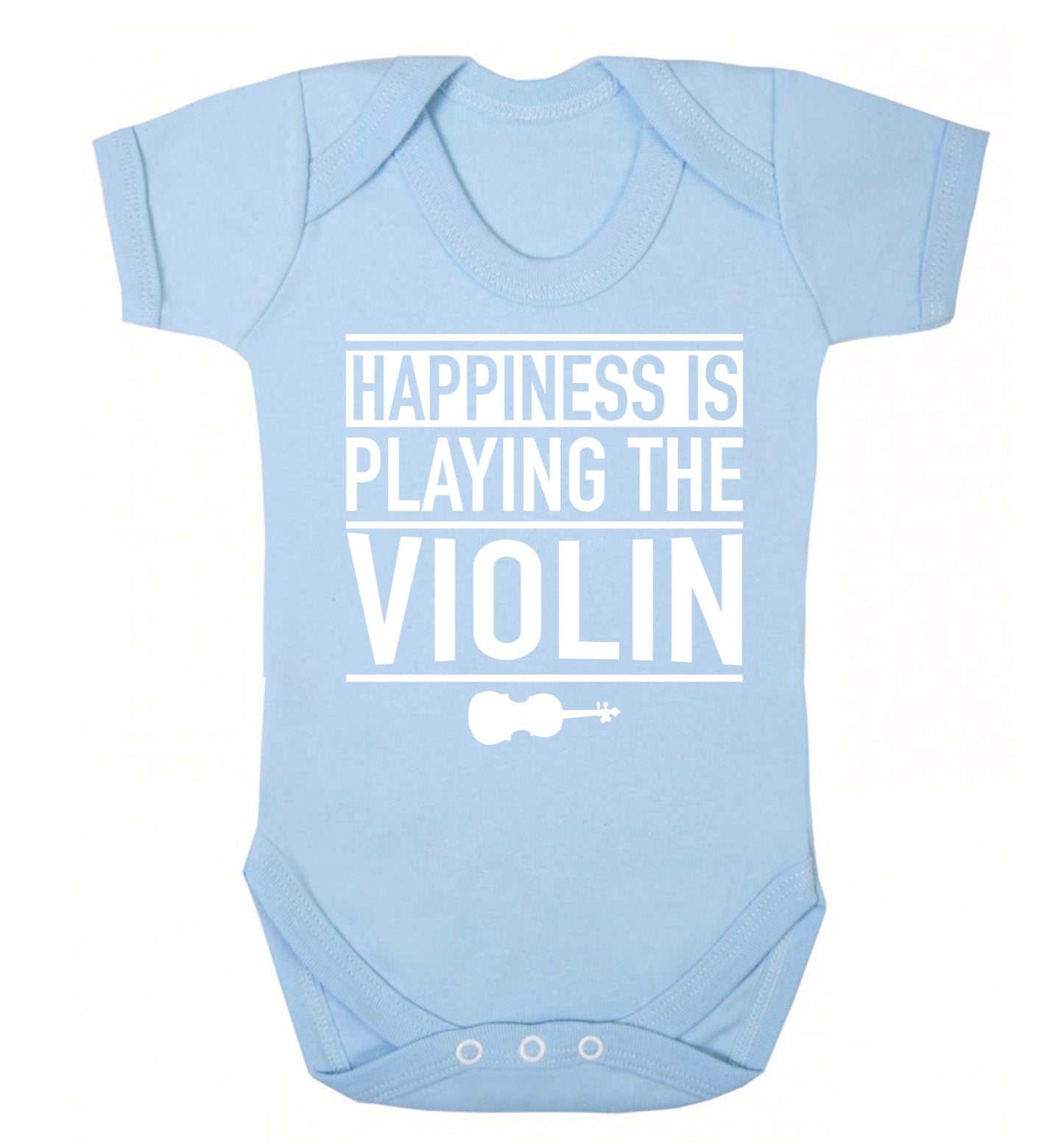 Happiness is playing the violin Baby Vest pale blue 18-24 months