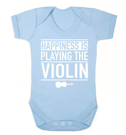 Happiness is playing the violin Baby Vest pale blue 18-24 months