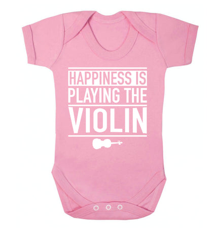 Happiness is playing the violin Baby Vest pale pink 18-24 months