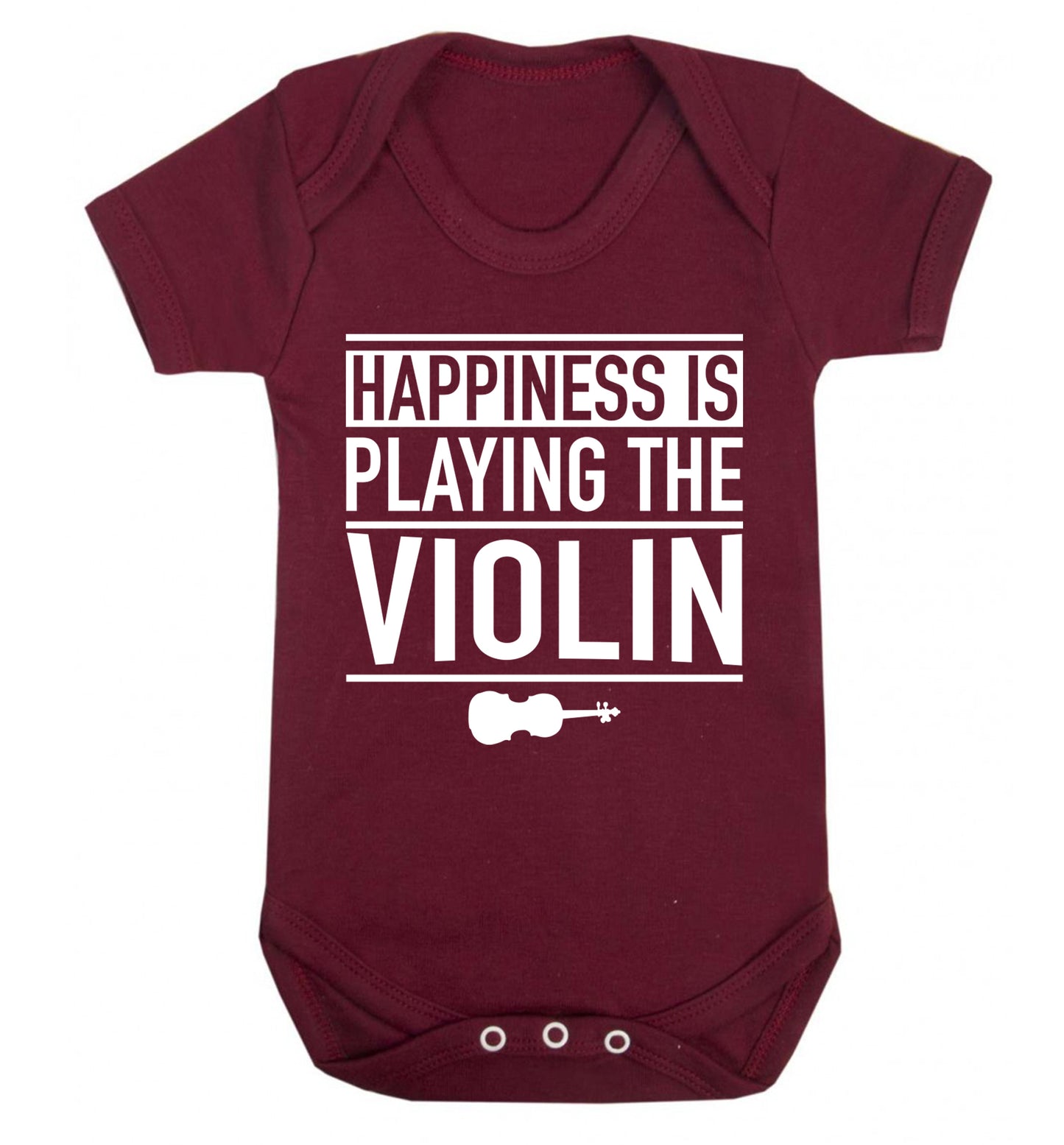 Happiness is playing the violin Baby Vest maroon 18-24 months