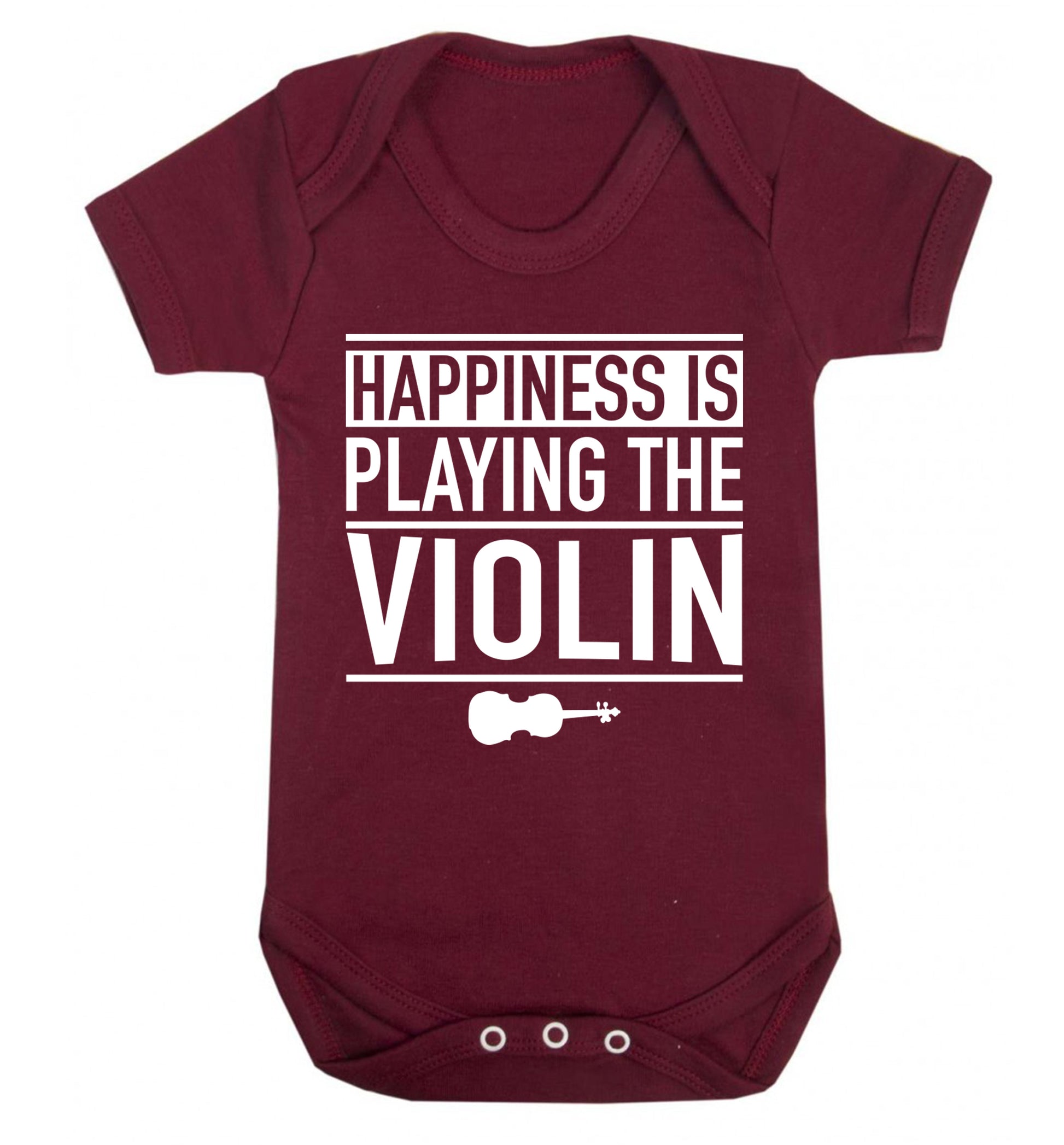 Happiness is playing the violin Baby Vest maroon 18-24 months