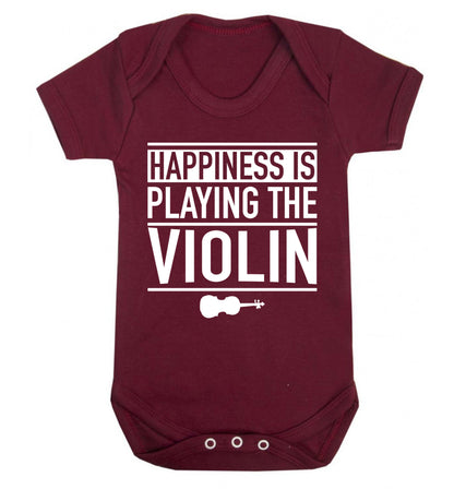 Happiness is playing the violin Baby Vest maroon 18-24 months