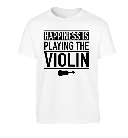 Happiness is playing the violin Children's white Tshirt 12-13 Years