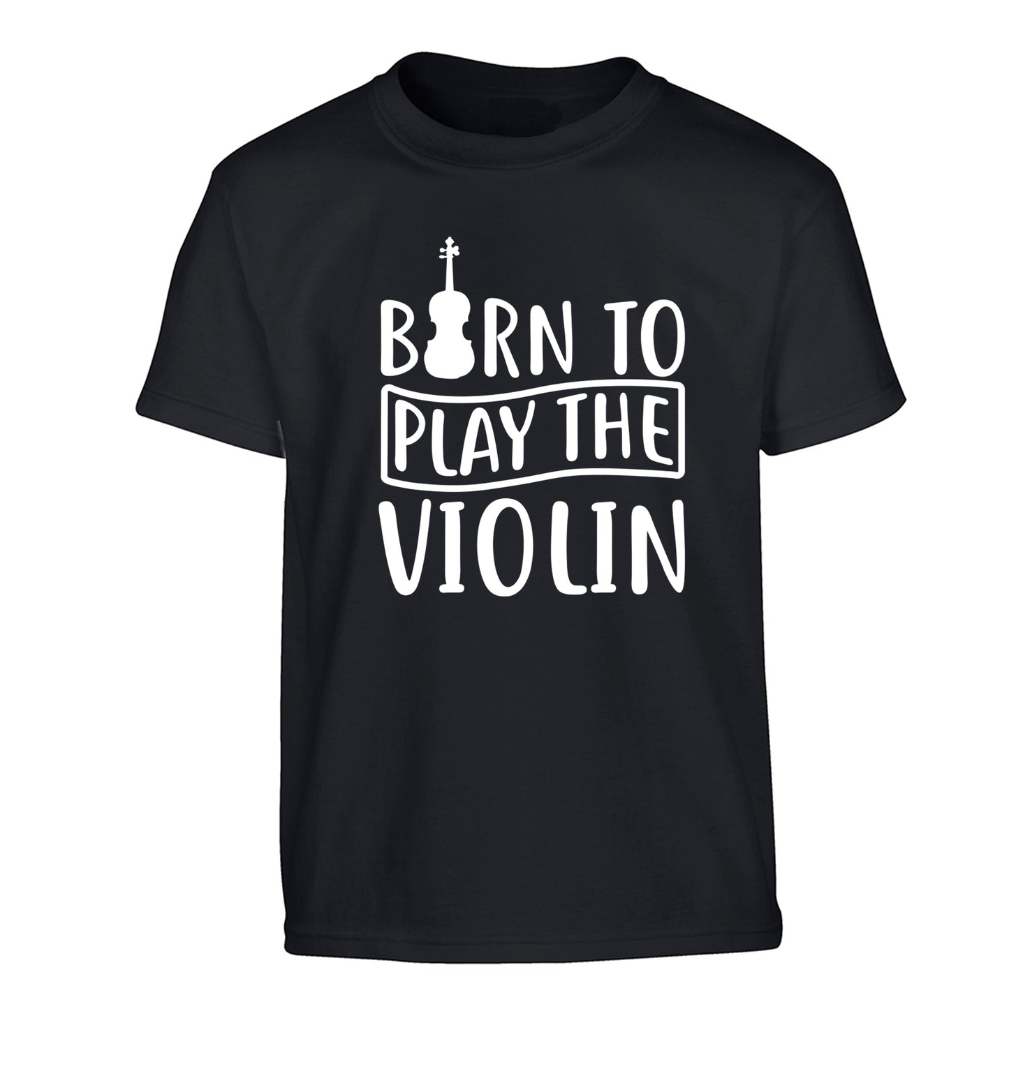 Born to Play the Violin Children's black Tshirt 12-13 Years