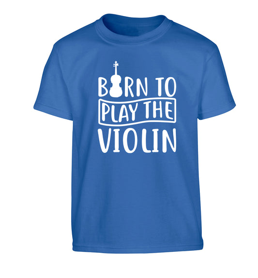 Born to Play the Violin Children's blue Tshirt 12-13 Years