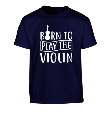 Born to Play the Violin Children's navy Tshirt 12-13 Years