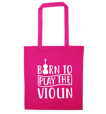Born to Play the Violin pink tote bag