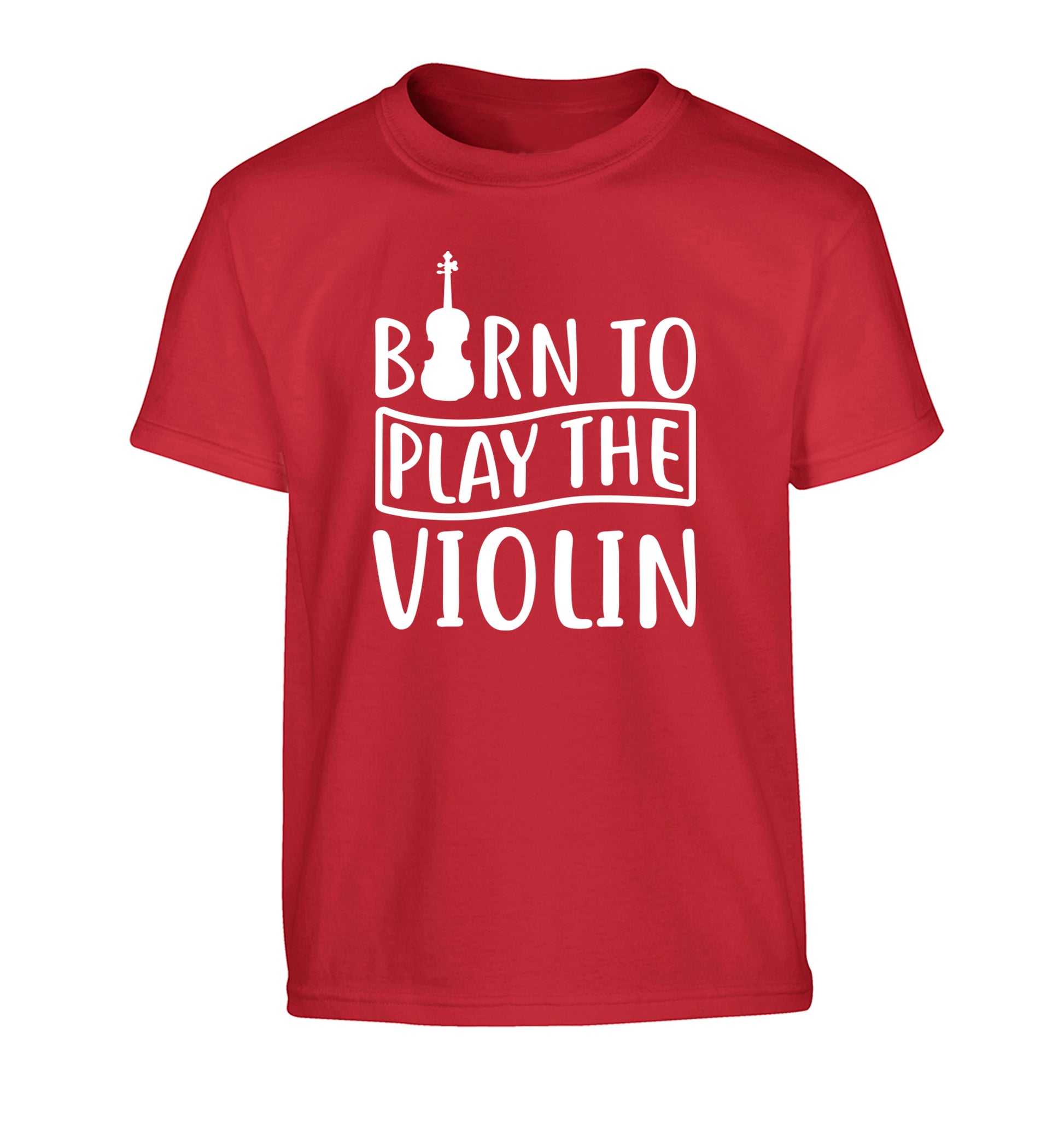 Born to Play the Violin Children's red Tshirt 12-13 Years
