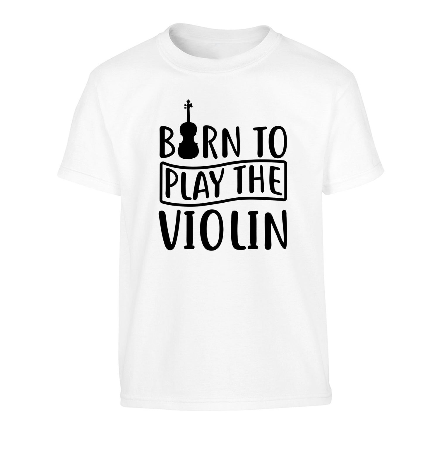 Born to Play the Violin Children's white Tshirt 12-13 Years