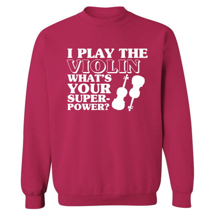 I Play Violin What's Your Superpower? Adult's unisex pink Sweater 2XL