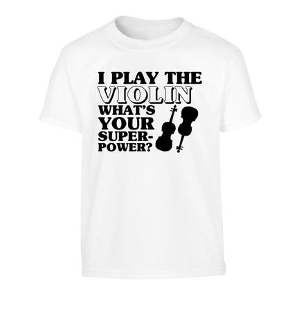 I Play Violin What's Your Superpower? Children's white Tshirt 12-13 Years