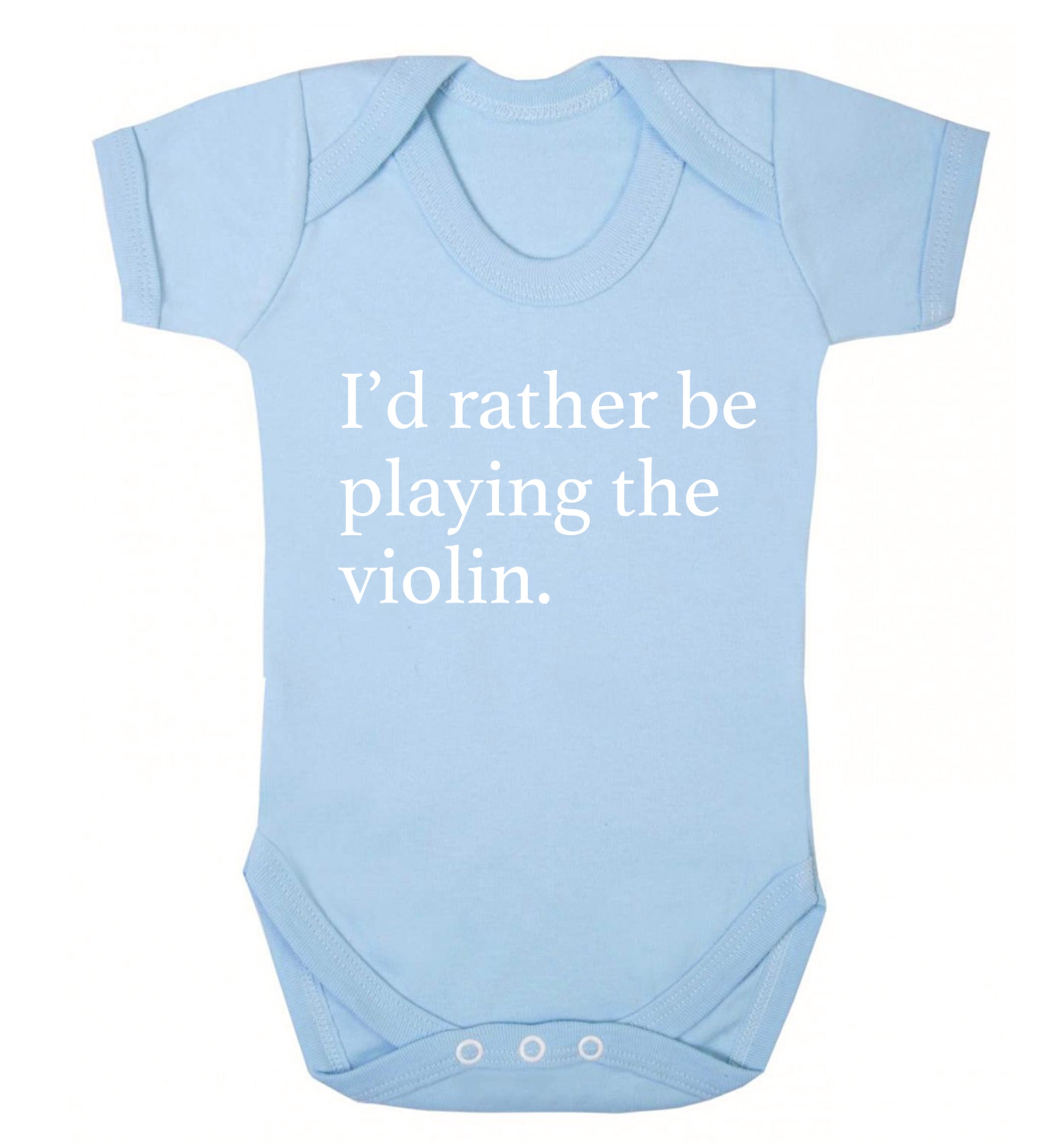 I'd rather be playing the violin Baby Vest pale blue 18-24 months