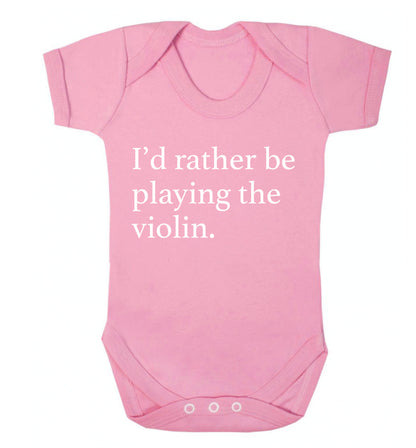 I'd rather be playing the violin Baby Vest pale pink 18-24 months