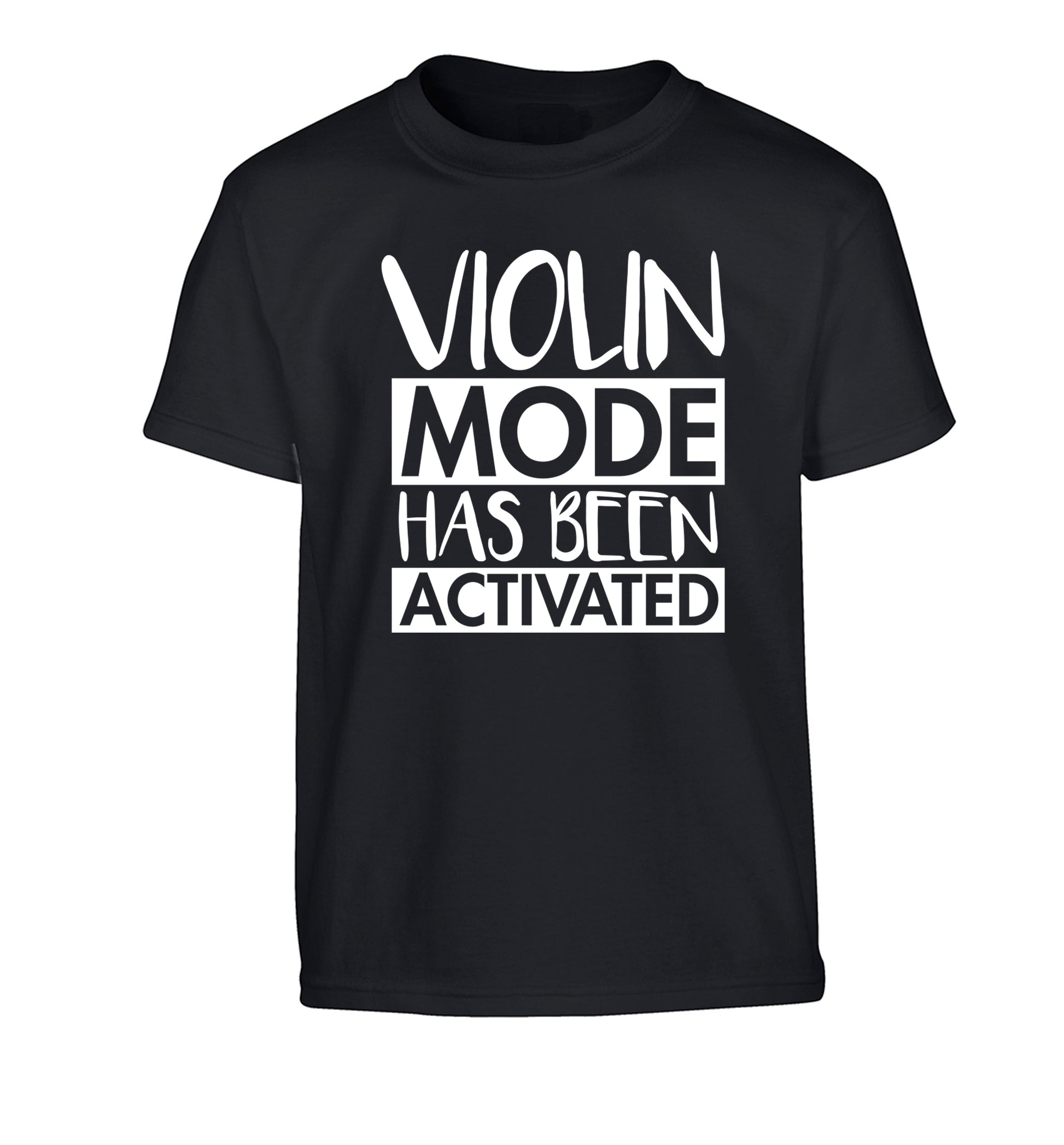 Violin Mode Activated Children's black Tshirt 12-13 Years