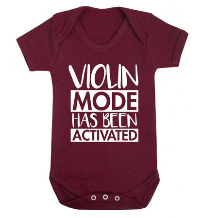 Violin Mode Activated Baby Vest maroon 18-24 months
