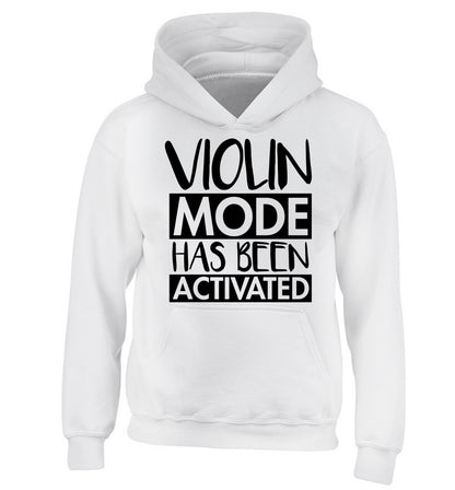 Violin Mode Activated children's white hoodie 12-13 Years