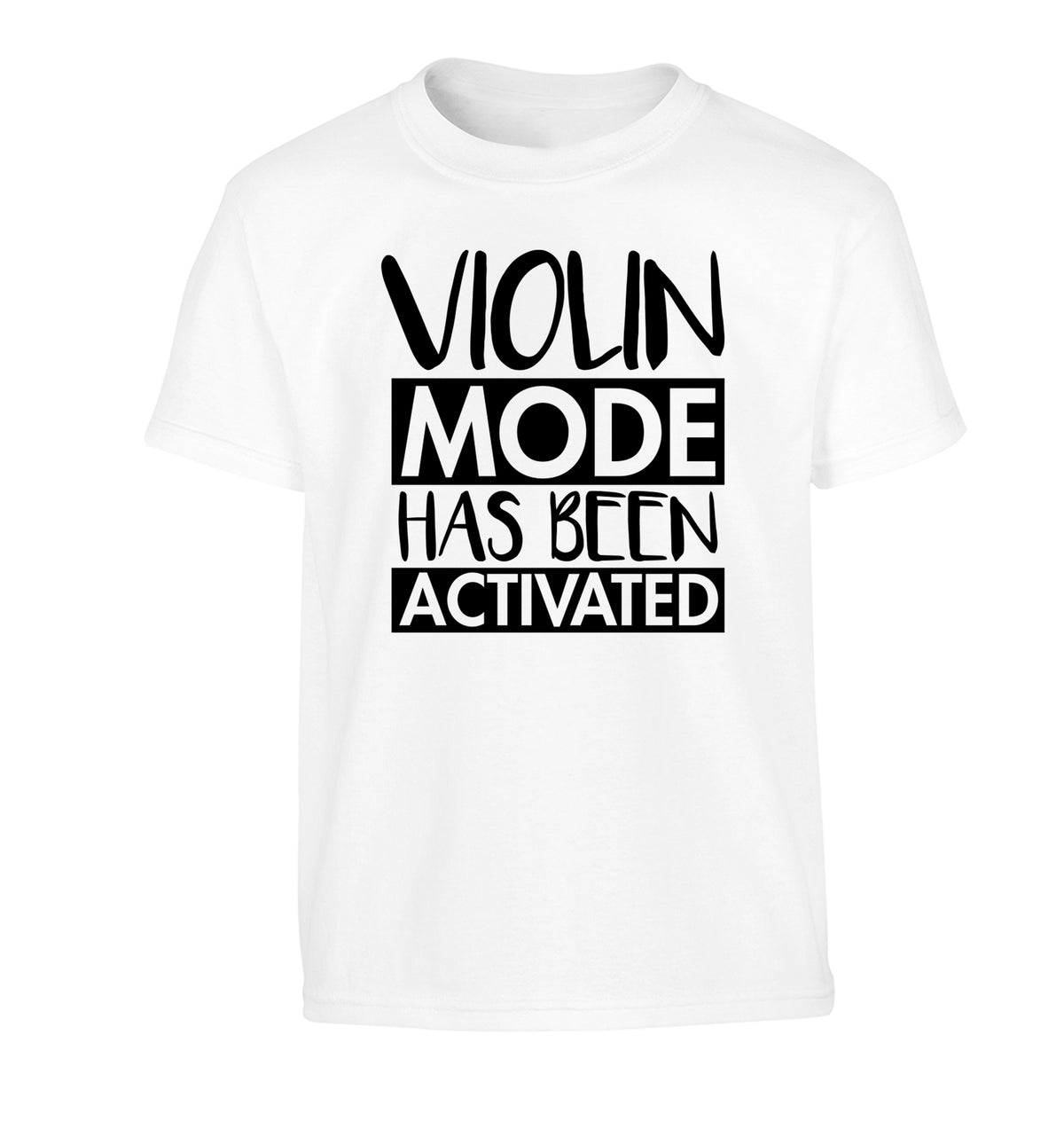 Violin Mode Activated Children's white Tshirt 12-13 Years