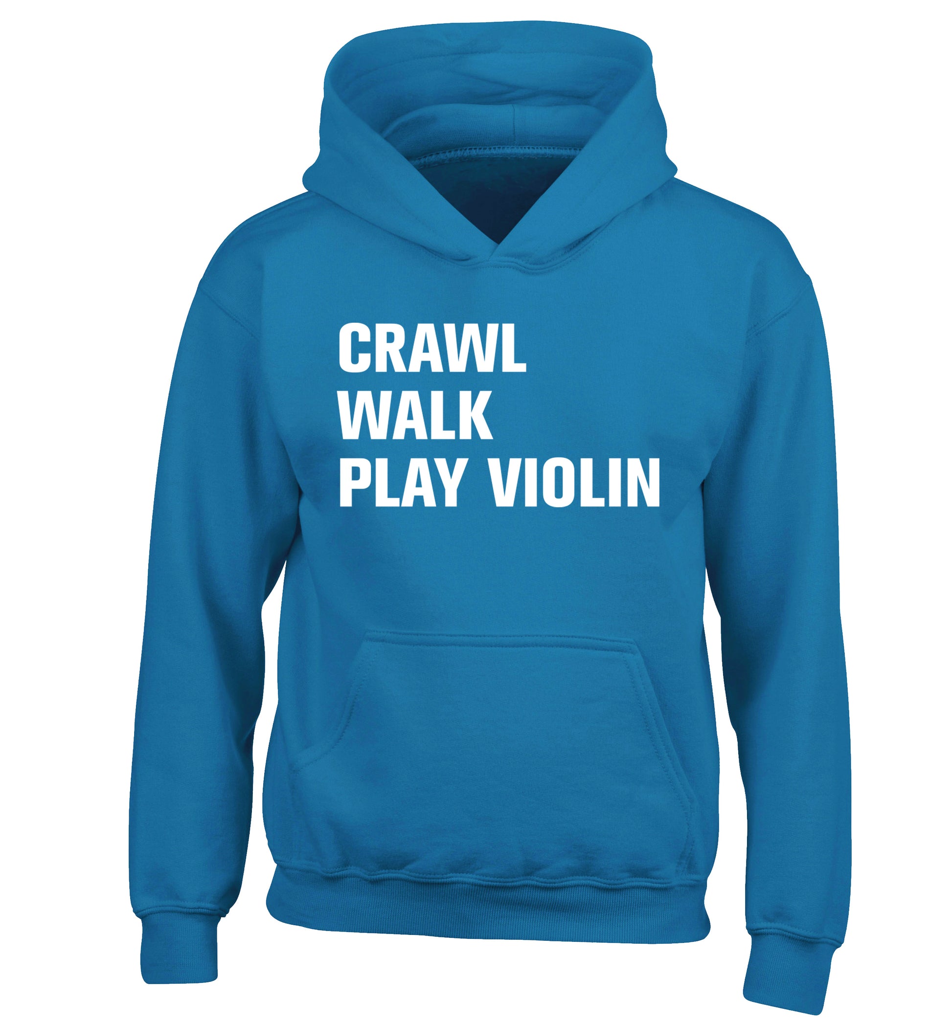 Crawl Walk Play Violin children's blue hoodie 12-13 Years