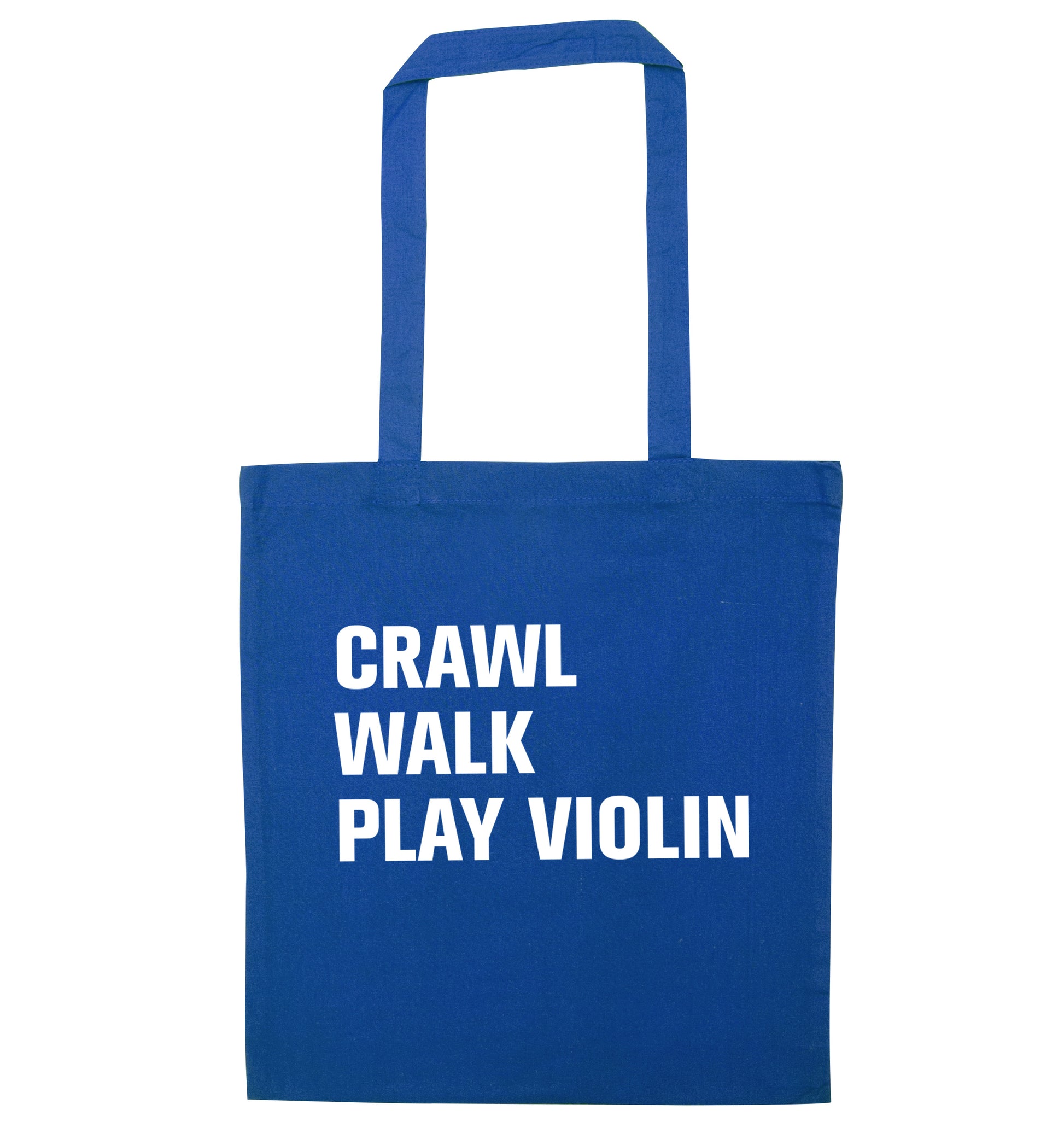 Crawl Walk Play Violin blue tote bag