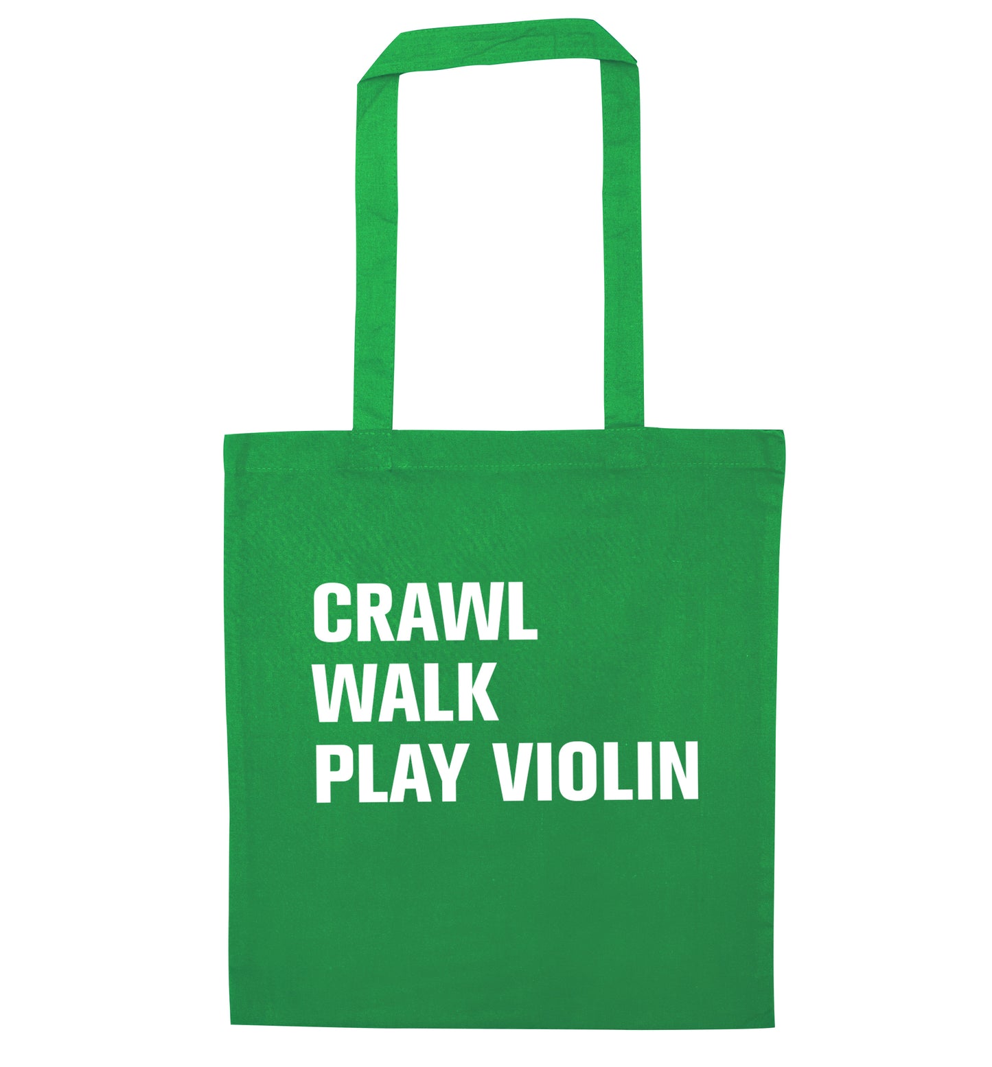 Crawl Walk Play Violin green tote bag