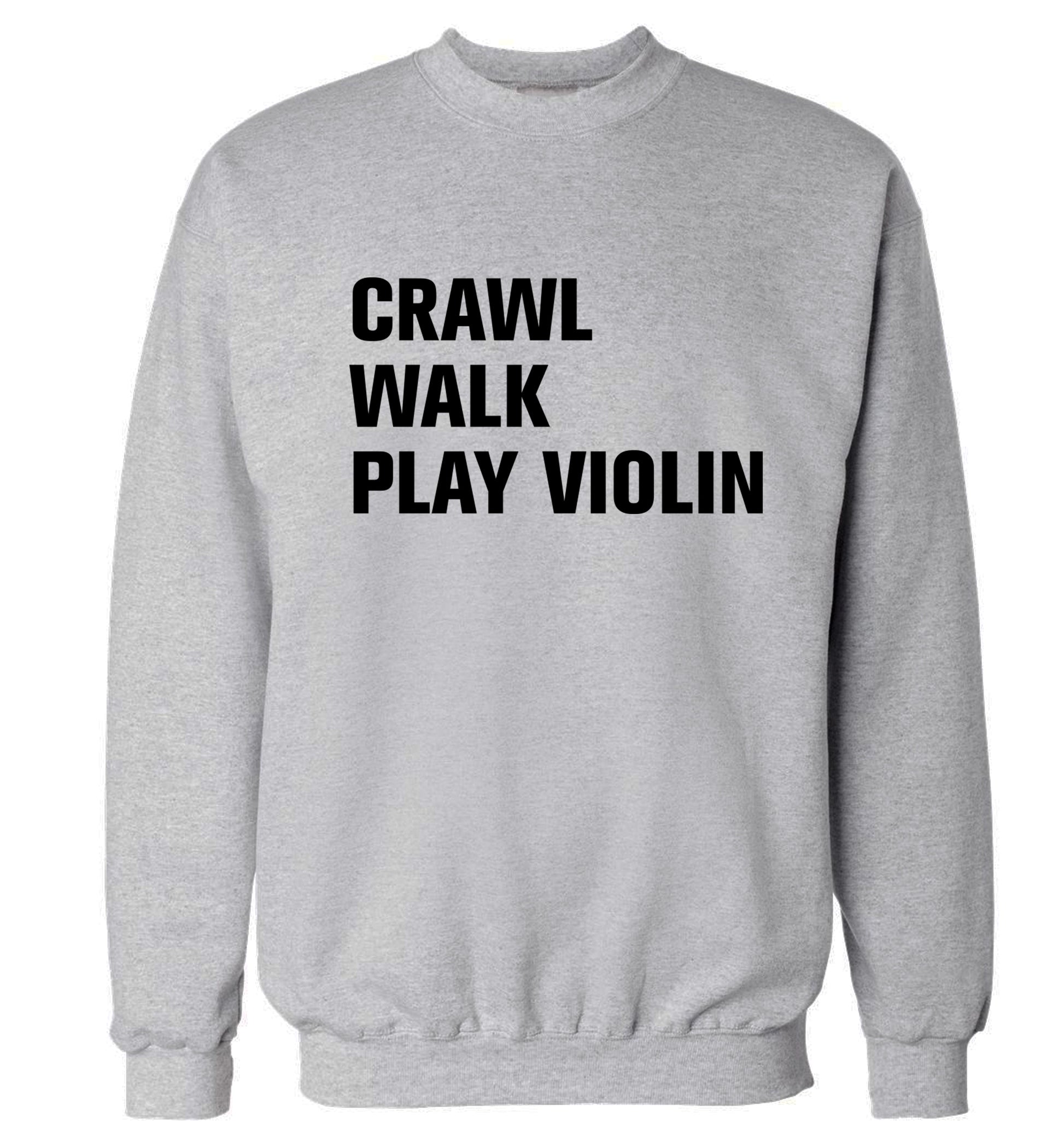 Crawl Walk Play Violin Adult's unisex grey Sweater 2XL