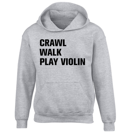 Crawl Walk Play Violin children's grey hoodie 12-13 Years