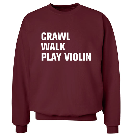 Crawl Walk Play Violin Adult's unisex maroon Sweater 2XL