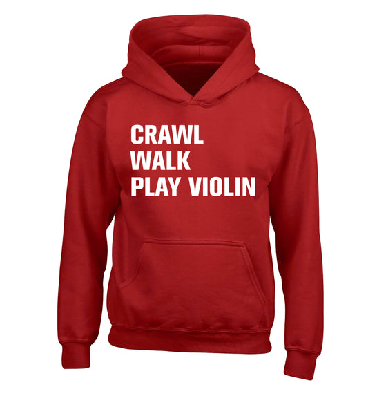 Crawl Walk Play Violin children's red hoodie 12-13 Years