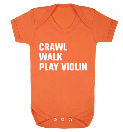 Crawl Walk Play Violin Baby Vest orange 18-24 months