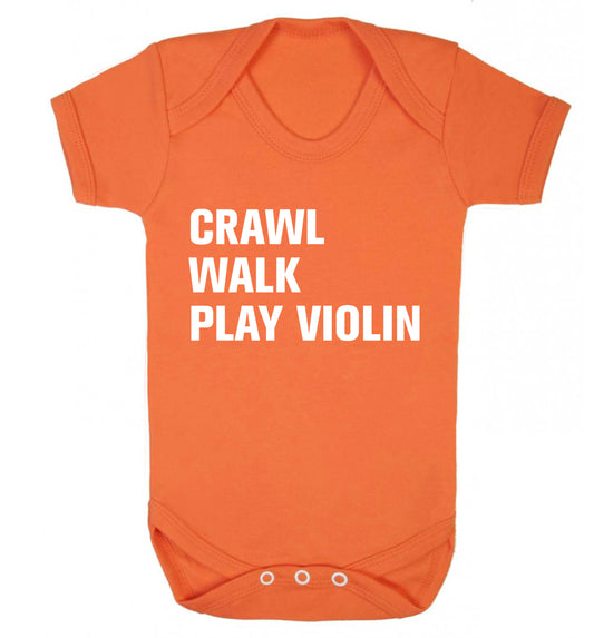 Crawl Walk Play Violin Baby Vest orange 18-24 months