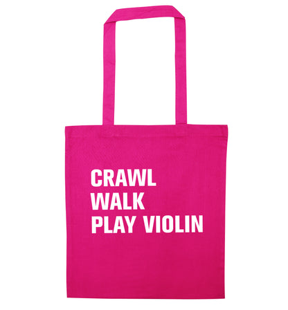 Crawl Walk Play Violin pink tote bag