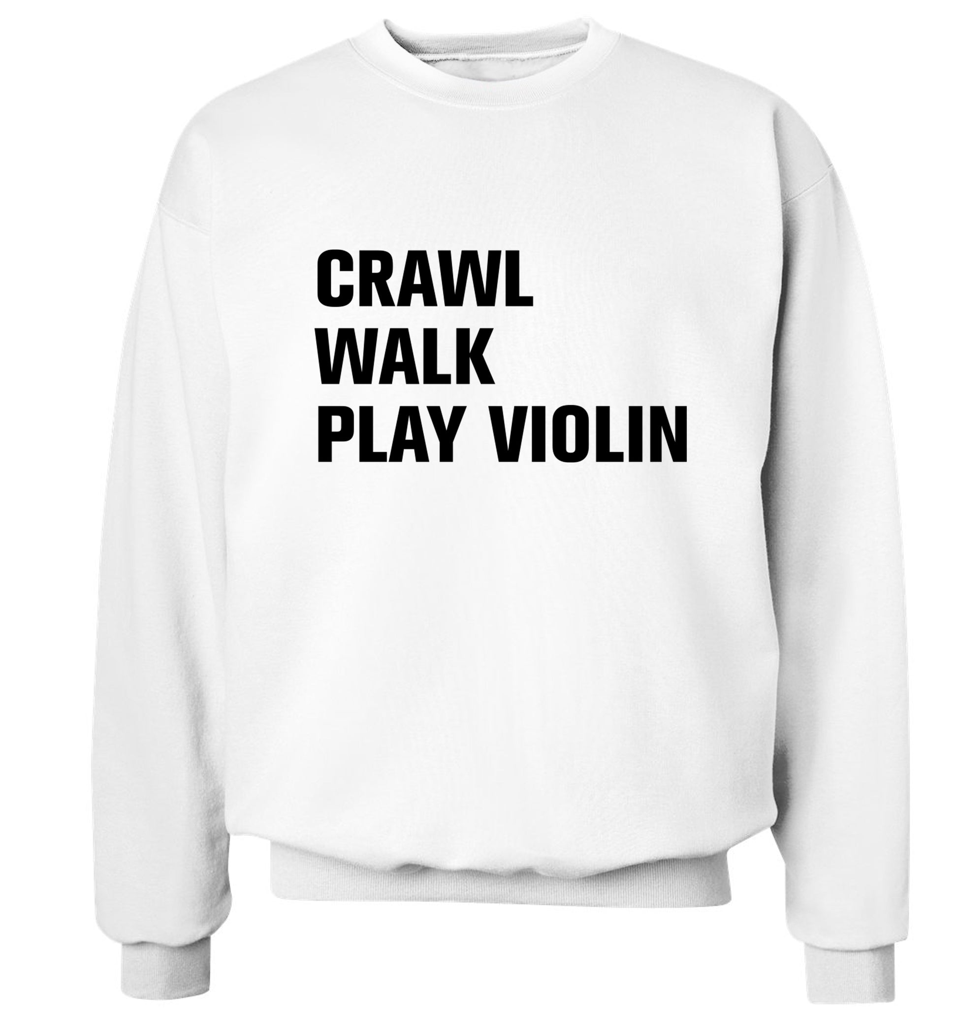 Crawl Walk Play Violin Adult's unisex white Sweater 2XL