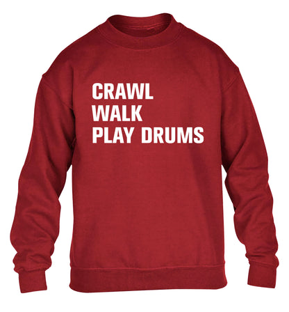 Crawl walk play drums children's grey sweater 12-13 Years