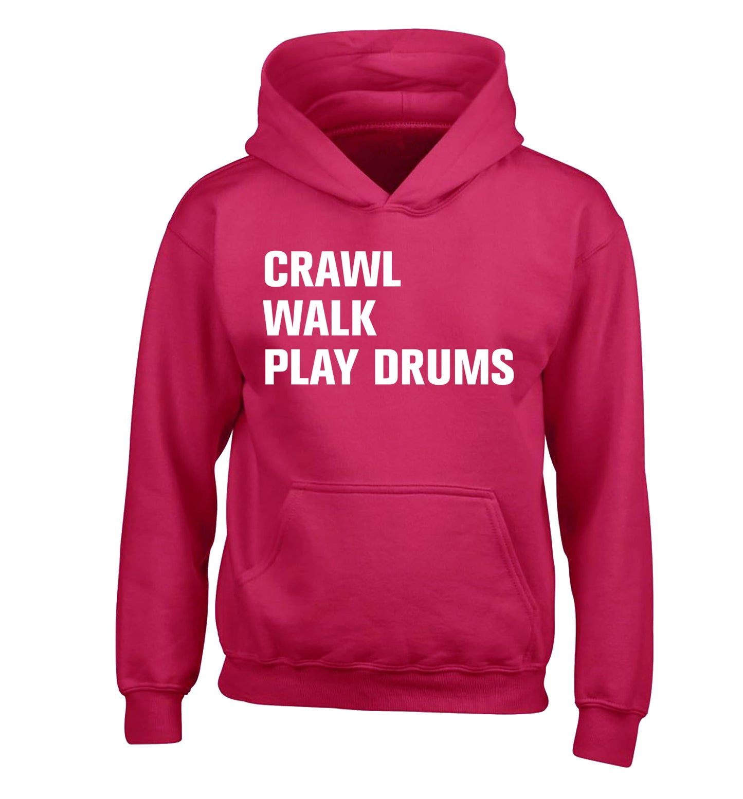Crawl walk play drums children's pink hoodie 12-13 Years