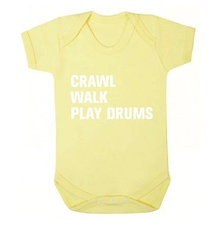 Crawl walk play drums Baby Vest pale yellow 18-24 months