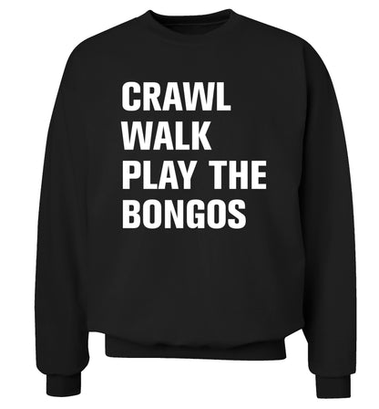 Crawl Walk Play Bongos Adult's unisex black Sweater 2XL